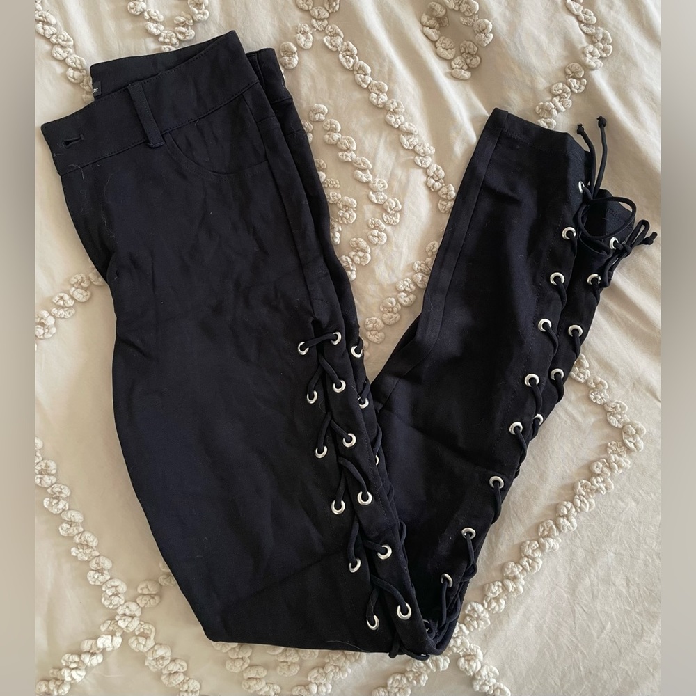 Lace up jeggings